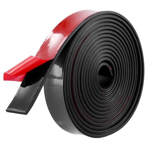 QWORK® 3 Metri Rotolo di Gomma Adesiva Nera 25mm x 3mm - Striscia di Neoprene Adesivo per Guarnizioni, Artigianato e Anti Vibrazioni