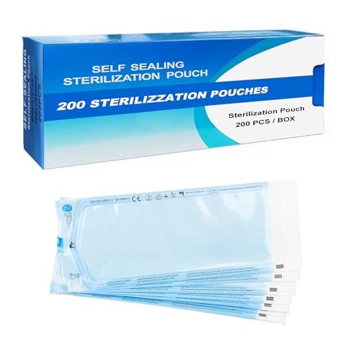 WARRIOR Sacchetto Di Sterilizzazione,Buste Per Sterilizzazione,200pcs,Sacchetti Per Autoclave,Sacchetti Auto Sterilizzazione,Sacchetto Sterilizzazione Autosigillante（90 * 165 mm）