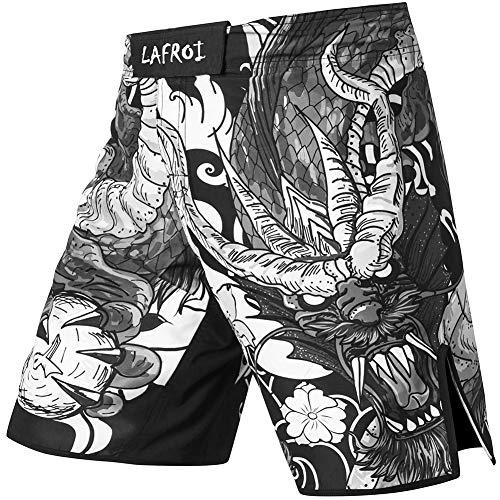 LAFROI - Pantaloni da MMA, Boxe, Cross Training e Altri Sport da Combattimento, con Coulisse e Tasca, QJK01, Dragon, M