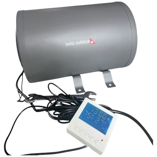 FORÇA Swiss Outdoor S.O. Camper - Caldaia ad acqua calda, 6 litri, 12 V, 200 W, con display LCD, per roulotte, camper, per acqua calda