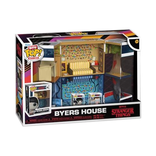 Funko Bitty Pop! Bitty Boxes: Stranger Things - Byers House Playset con 2-0,9 Pollici (2,2 Cm) minuscole Mini Figure - Vetrina Espositiva da Collezione con Scena Interna e Spazio per Riporre