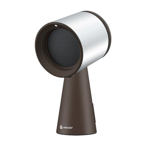 AMZCHEF Cappa Aspirante Portatile,Cappa Cucina con Ventola a 3 Velocità, Luce LED, Bassa Rumorosità, Aspirazione 120m³/h, Ventola da Cucina per Barbecue Indoor, Hot Pot, Marrone