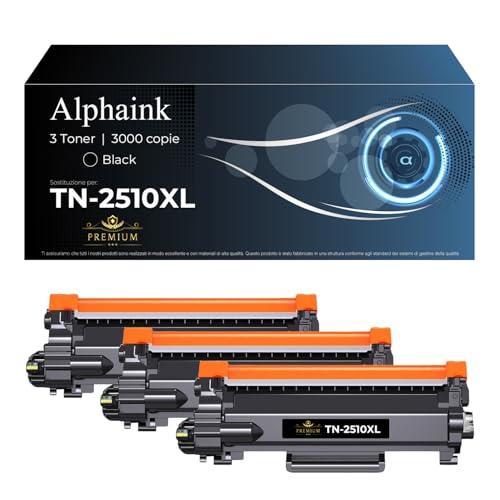 alphaink 3 Toner Compatibili con Brother TN2510XL TN-2510XL con Chip 3.000 copie per DCP L2620DW L2627DWE L2627DWXL L2660DW L2665DW HL L2400DWE L2445DW MFC L2800DW L2827DW L2827DWXL L2835DW L2960DW