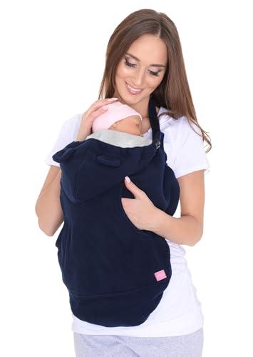 Mija 4023 - Copritutto universale per Baby Carrier/Traget/Cape 4023 (blu navy/con uccelli)
