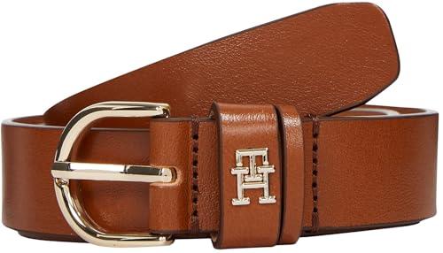 Tommy Hilfiger Donna Cintura Essential Effortless 2,5 cm Cintura in Pelle, Marrone (Cognac), 70 cm
