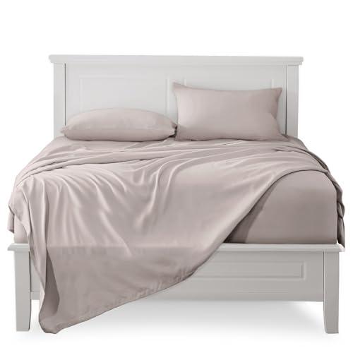 FARFALLAROSSA Lenzuola Matrimoniali Completo, Materiale 100% Puro Cotone, Lenzuola e 2 Federe da Letto, Biancheria da Letto Tinta Unita, tortora