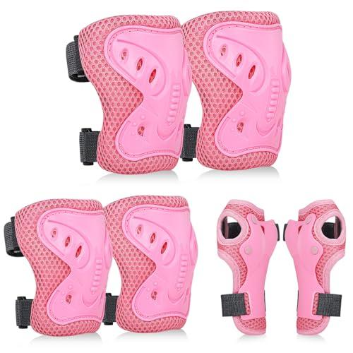 YOOXARMOR Set di Protezioni per Bambini da 3 a 8 Anni, Ginocchiere, Gomitiere, Polsiere Regolabili per Pattini a Rotelle, BMX, Bici,Ciclismo,Skateboard,Pattini in linea,Monopattini[6 Pezzi]