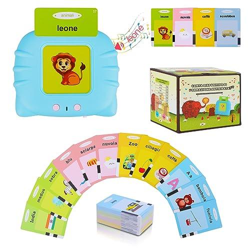 Giochi Bambini 2 Anni Montessori: 384 Italiano Schede flash parlanti da 1 a 12 anni - Flashcards Bambini Amico Vocabolo Gioco, Sensoriali Montessori per La Logopedia Dell'autismo Blu