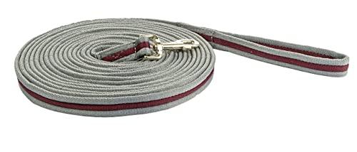 HKM Guinzaglio Morbido per longitudinale, 800 cm, Colore: Grigio Scuro/Bordeaux