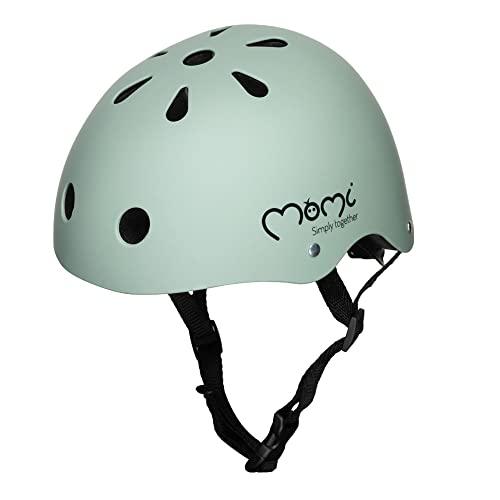 MoMi MIMI Casco regolabile, circonferenza 48-55 cm, casco da bicicletta resistente, 11 prese d'aria, imbottitura in schiuma, cinturino regolabile