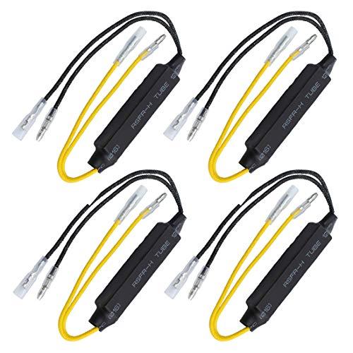 Gebildet 12V/21W LED Resistenza di Carico Moto Lampeggiante Resistore Adattatore Indicatore Correzione Errore Flash Controller Indicatori di Direzione Decoder per Moto, Scooter(4Pezzi)