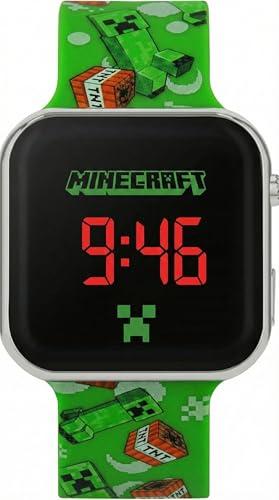 Clondo Minecraft Orologio da Polso Digitale Led per Bambino e Bambina, Funzione data, Formato 12/24 Ore