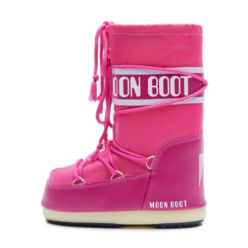 Moon Boot, Icon Junior Nylon Stivali Unisex 27/30, Bougainvillea