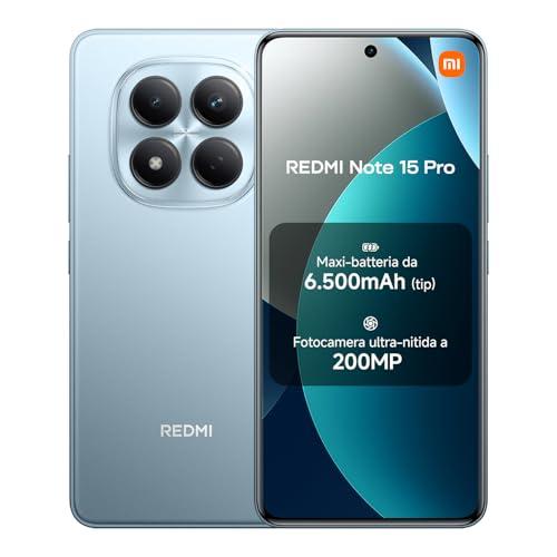 Xiaomi Redmi Note 15 Pro, Smartphone 12+512GB, Batteria massiccia da 6500 mAh, Fotocamera 200 MP, Resistenza IP65, Display AMOLED FHD+ da 6,77