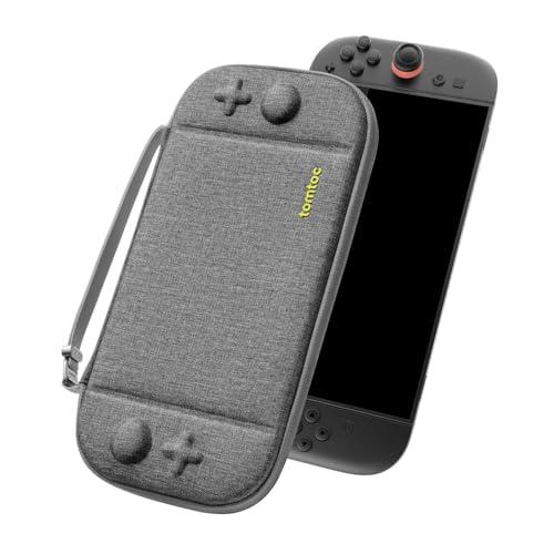 tomtoc Custodia per Nintendo Switch 2 (2025), Borsa Protettiva Rigida da Trasporto per Switch 2 Console con 12 Cartucce di Gioco, Slim Carry Case Sottile da Viaggio con Brevetto Originale, Grigio