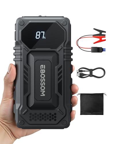 Booster Avviamento Auto, Avviatore Portatile, 12000mAh Avviatore Batteria veicolo, Jump Starter macchina con LED Torcia, Ricarica USB, Kit di Viaggio e Attrezzi di Emergenza