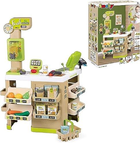 Smoby - Fresh Market - Mercato dei Bambini - Supermercato Biologico - Cestino Incluso - Distributore di Cibo Sfuso - 43 Accessori - dai 3 Anni - Prodotto in Francia