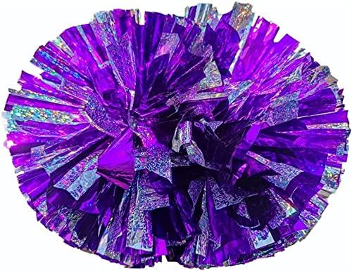 2 pezzi pon pon da cheerleading con diamante metallico lucido for bambini, giochi sportivi scolastici da 12,6 pollici pompon da cheerleader con manico a bastone, pompon da cheerleader for ragazzi e ra
