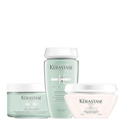 Kérastase, Spécifique, Routine Riequilibrante e Idratante, Per un Cuoio Capelluto Equilibrato, Con Amminoacidi & Ceramide, Maschera Masque Réhydratant + Crema Argille Equilibrante