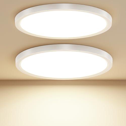 Taipow 18W 2448LM 4000K Plafoniera Led Soffitto Moderna, IP44 Lampada da Soffitto Rotonda per Garage Corridoio Bagno Camera da letto Cucina Seminterrato Ø22CM (2 pezzi)