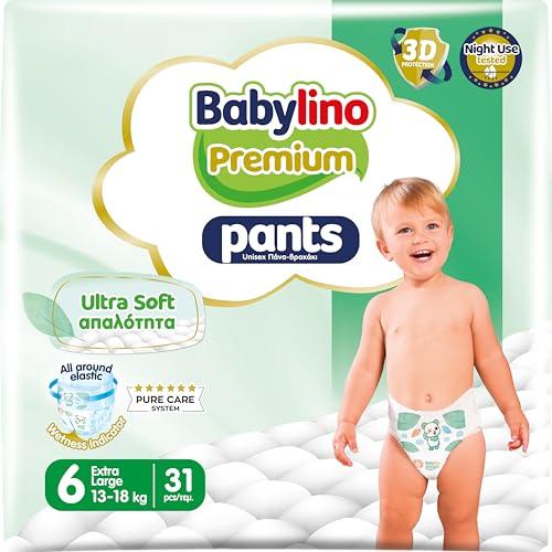 Babylino Premium Pants, Pannolini a mutandina Taglia 6 con filtrante ULTRA SOFT, Extra Large (13-18kg), 31 Unità