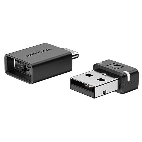 Sennheiser Dongle Bluetooth BTD 600 Adattatore USB-A/USB-C con Codec Audio AptX per un Suono Stabile e di Qualità, per Ascoltare Musica, Effettuare Chiamate e Guardare Video