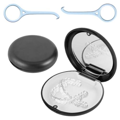 COYUN 1 Pezzi Porta Apparecchio Denti, Porta Dentiera, con 2 Pezzi Strumenti di Rimozione Allineatore, Scatola per Protesi Dentale, Porta bite Dentale, Porta Protesi Dentale, Scatola Apparecchio Denti
