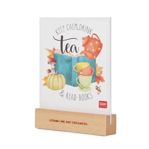 Legami - Calendario da Tavolo, 12 Mesi, Lingua Inglese, Calendario 2026 con Base in Legno, 12 Fogli in Cartoncino di Alta Qualità da 300 g/m2 (Uno per Mese), 10.5 x 13 x 2.5 cm
