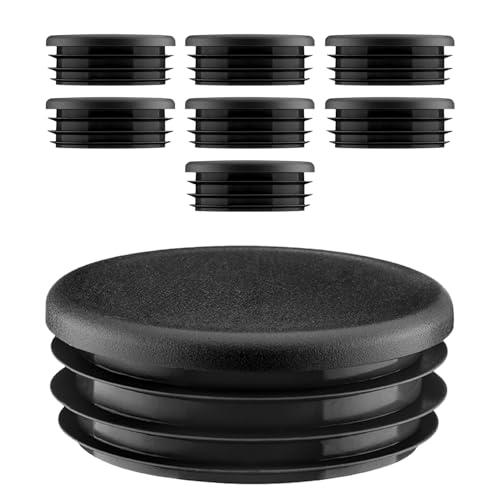 EMFA Tappo alettato tondo 40 mm Nero 8 pezzi - Tappi a lamelle rotondi 40mm per tubo - Terminali in plastica protettivi 4 cm