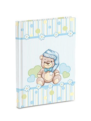 Diario ricordi del Neonato 17 x 24 cm, Orsetto Celeste