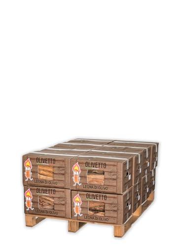 Legna da ardere di Olivo in scatola da10kg su bancale per caminetti stufe e barbecue (160Kg)