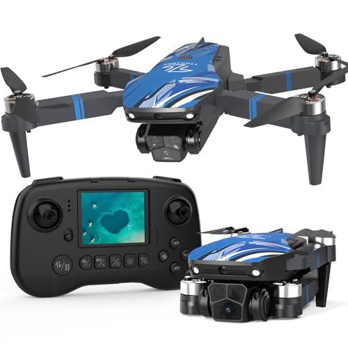 TT19LCD Drone con Fotocamera 4K per Adulti, Droni con 2,8 Pollici Schermo LCD Professionisti, Motore Brushless, Evitamento Ostacoli 270°, Mantenimento dell'altitudine RC Quadcopter per Principianti