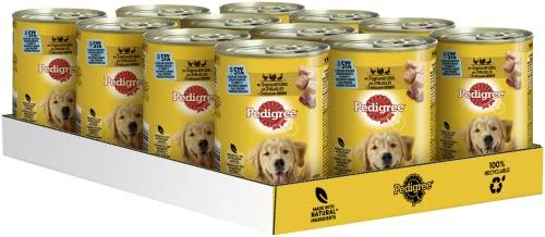 Pedigree - Cibo per cani Adult, con 3 varietà di pollame in pasta, 12 da 400 g