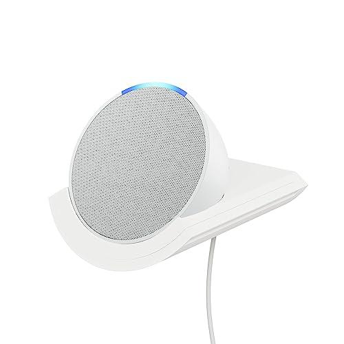 Amazon Echo Pop, Bianco ghiaccio + Supporto da parete a scaffale Made For Amazon, Bianco ghiaccio
