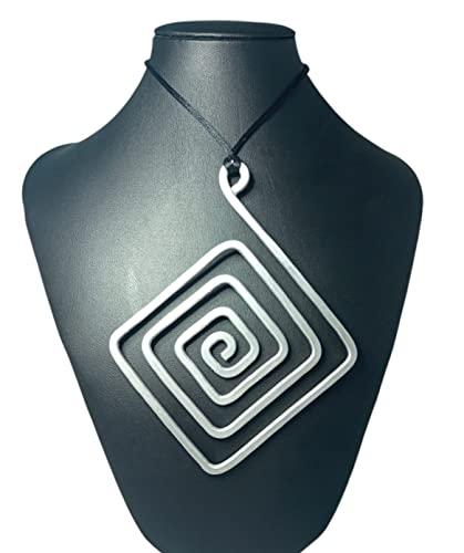 SQUARE. Collana in alluminio fatta a mano