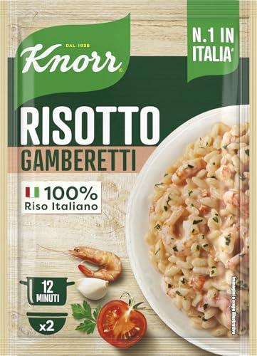 Knorr Risotto con Gamberetti, Risotto Pronto con Ingredienti Naturali, 100% Riso Italiano e Chicci al Dente, Preparazione in Pentola o al Microonde, 175g, 2 Porzioni