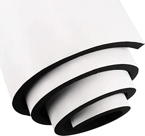 Rotolo di schiuma in gomma alveolare, autoadesivo, 300 mm (larghezza) x 6 mm (spessore) x 1,5 m (lunghezza), in neoprene, pannello in gomma alveolare facile da tagliare per fai da te (nero)