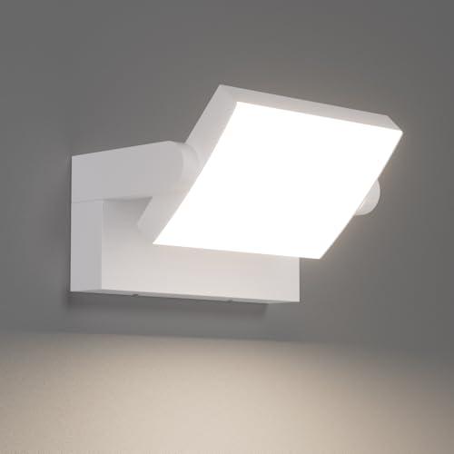 Klighten 24W Applique da Parete LED Esterno Interno IP65, Luci da Parete Regolabile Lampade da Parete Moderno in Alluminio per Ingresso Terrazza Giardini, 1500LM, Bianco, Bianco Naturale 4000K