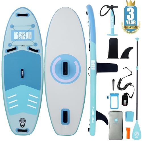 Niphean (Extra Grande) Tavola SUP Gonfiabile per 2+1 Persone/Famiglia, Stand Up Paddle Board con (Facile per Principianti) Ala Bilanciata, Custodia Impermeabile, SUP Gonfiabile Adulti, Idee Regalo