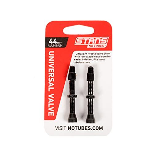 Stan's NoTubes Unisex – Valvola universale per adulti NOTUBES alluminio nero fino a 8 mm foro valvola 44 mm