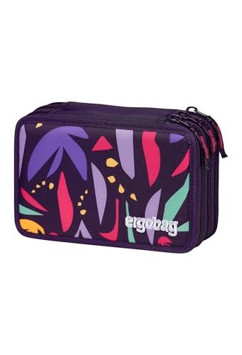 ergobag Astuccio maxi set da 40 pezzi, matite colorate e pennarelli Lyra, scomparto per monete, righello, forbici JungleBear - Lilla