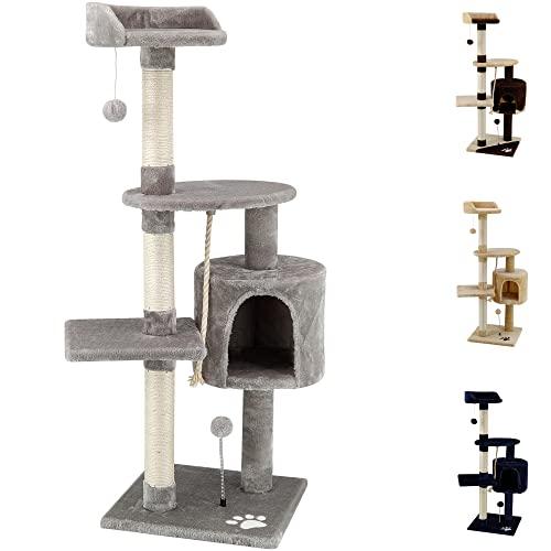 TIRAGRAFFI PER GATTO ALTO 112 CM PARCO GIOCO GIOCHI GRAFFIATOIO SISAL CUCCIA ALBERO GATTI TIRA GRAFFI PALESTRA - Grigio