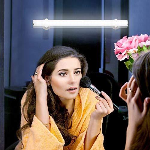 Lixada Applique LED da parete, lampada wireless ricaricabile con controllo touch per specchio da trucco, bagno