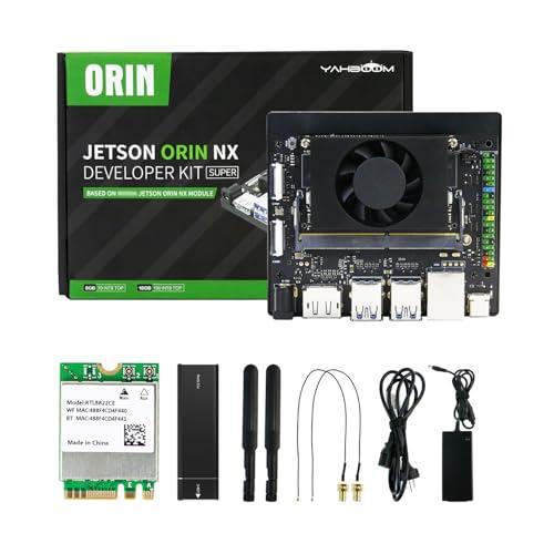 Yahboom Jetson Orin NX Development Kit 157 Tops WiFi 256GB SSD Ubuntu 22.04 System AI Smart Robot K-it Heat Dissipation Suitable for Electronic Projects (Orin NX 16GB Without SSD Kit)