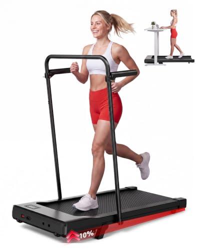 Superun Tapis Roulant Salvaspazio Pieghevole 1-12km/h con Inclinazione 10%,Tapirulan Elettrico Pieghevole 3,0 CV Mini Walking Pad Massima di 136 kg,Schermo LED, Telecomando, Controllo tramite APP