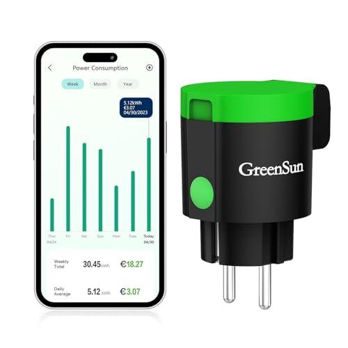 GreenSun Presa Smart Esterna - Presa Smart WiFi Outdoor Presa Intelligente Alexa VeSync App WIFI Presa Intelligente WiFi Presa con Misura del Consumo Energetico, Controllo Vocale
