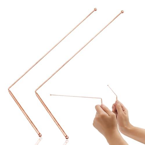 2 Bacchette da Rabdomanzia in Rame Puro 99,9%, Aste di Rilevamento Professionali per Ricerca Acqua, Tesori e Pratiche Energetiche