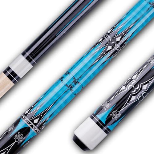 Sinsilvie 13mm 58 Pollici 19 20 Once Stecche Biliardo Pool,1/2 Maple Pool Cue Stick,Bastone da Biliardo da Bar per Uomini e Donne. (Blau 19oz)