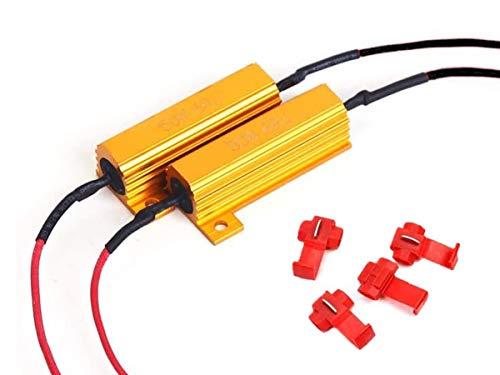 CARALL CL5006 Resistenza 50W 6 Ohm Filtro Per Lampada Led No Spia Errore Intermittenza Per Luci Anabbagliante Abbagliante e Fendinebbia - 2 Pezzi