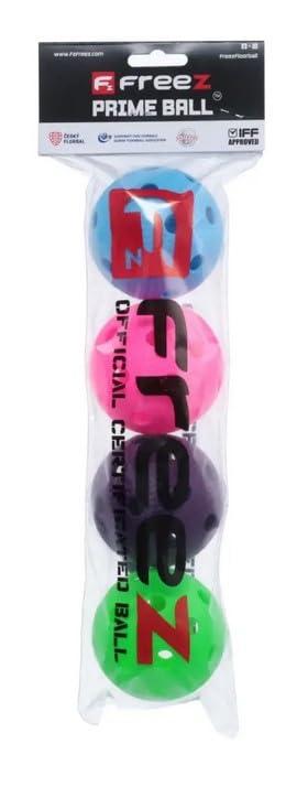mb-m Freez Floorball & Unihockey Ball Set di 4 palline da competizione + palla da allenamento con certificato IFF per qualità testata, Made in Germany